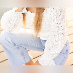 Altar'd State Cream Eyelet Blouse NWT Medium